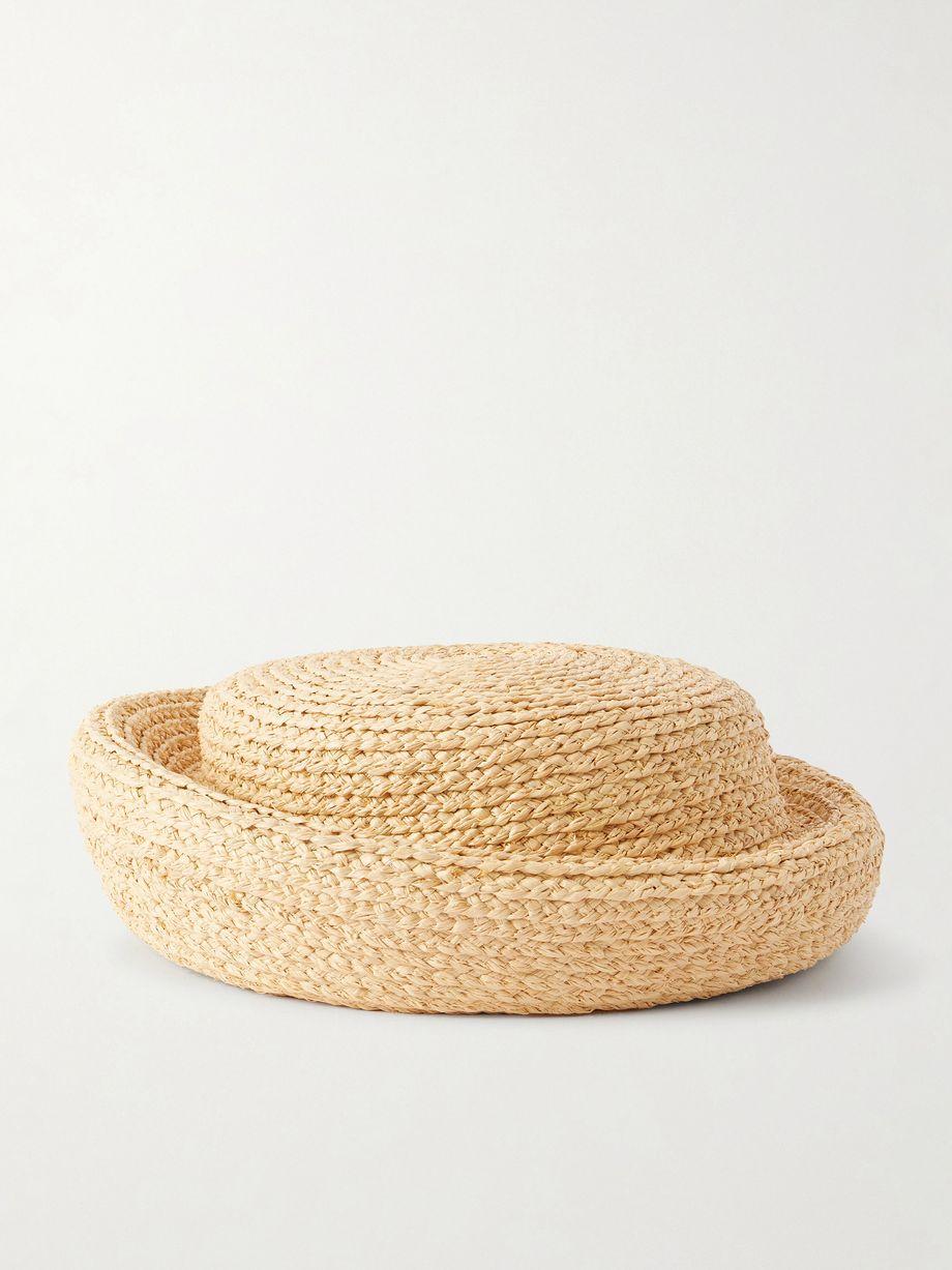 Laura woven raffia pillbox hat by GIGI BURRIS MILLINERY