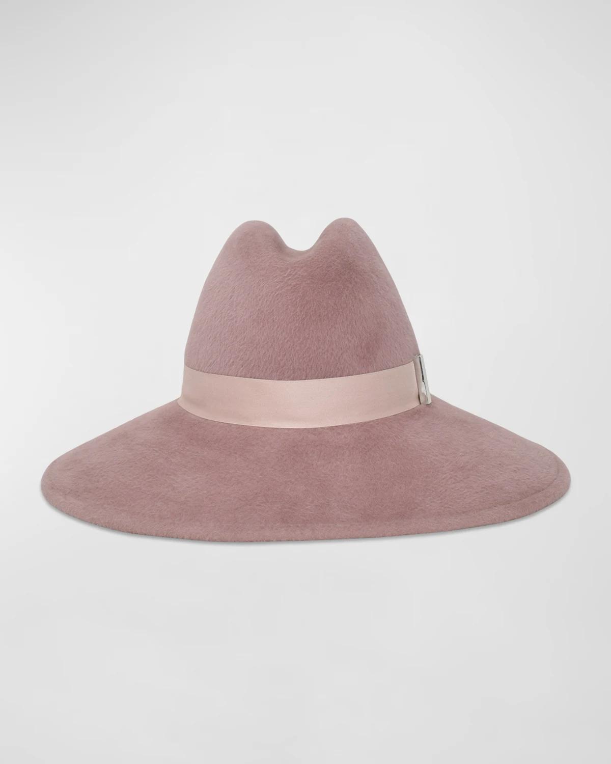 Requiem Felt Fedora With Band by GIGI BURRIS MILLINERY