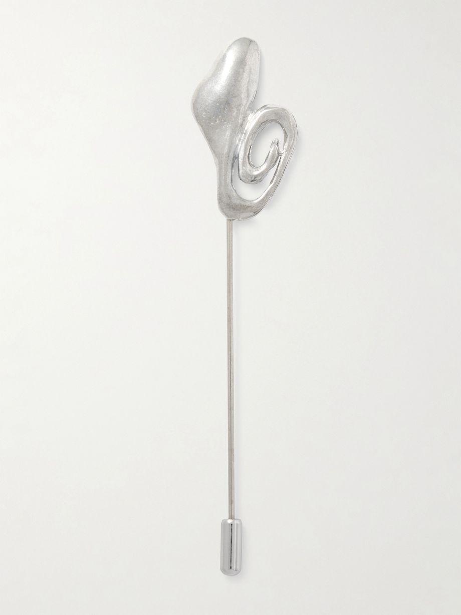 Rhodium-plated brooch by GIGI BURRIS MILLINERY