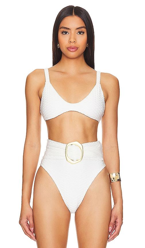 GIGI C Shay Bikini Top in White by GIGI C