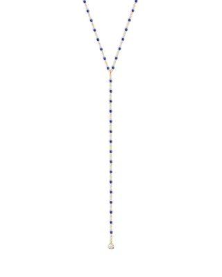 18K Yellow Gold Mini Gigi Diamond Resin Bead Y Necklace by GIGI CLOZEAU