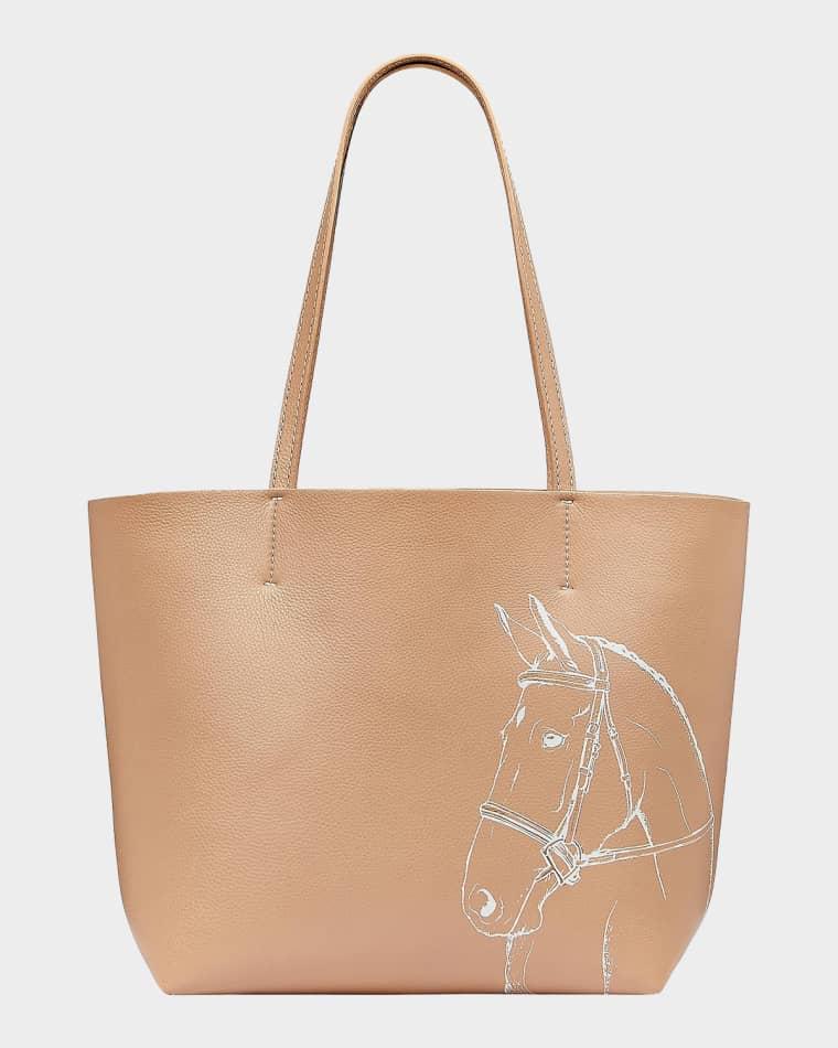 x Melissa Bamber Hunter Horse-Printed Leather Tote Bag by GIGI NEW YORK