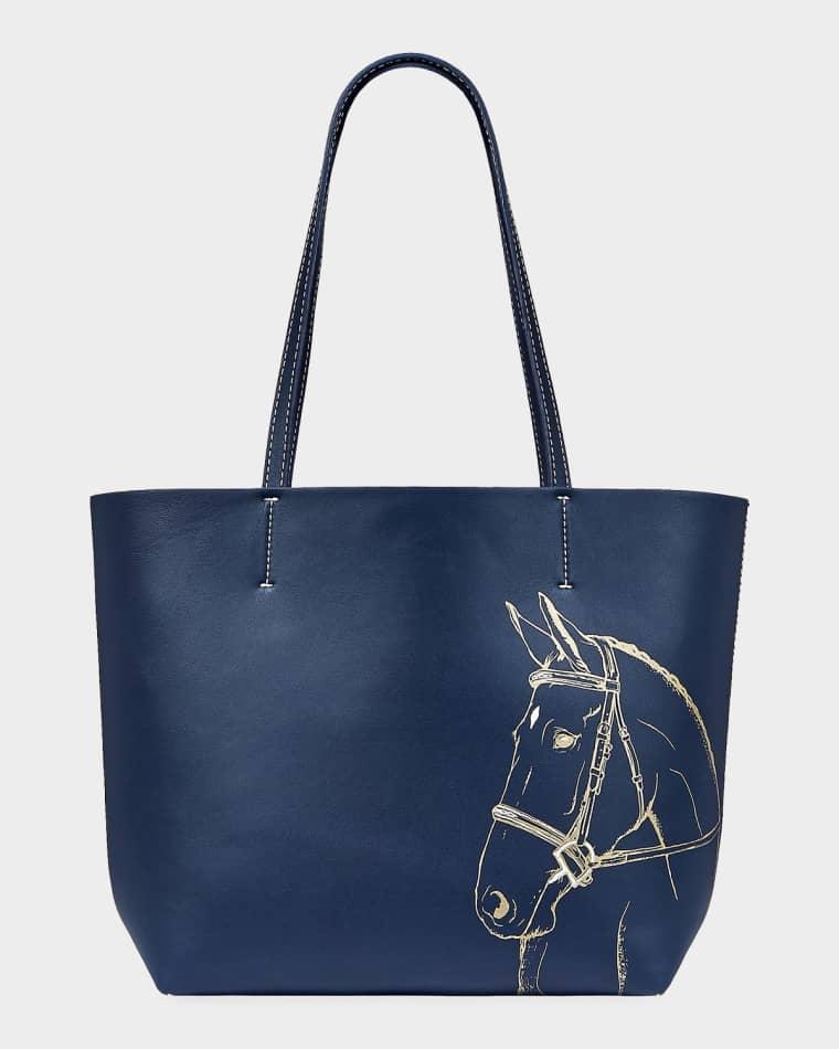 x Melissa Bamber Hunter Horse-Printed Leather Tote Bag by GIGI NEW YORK
