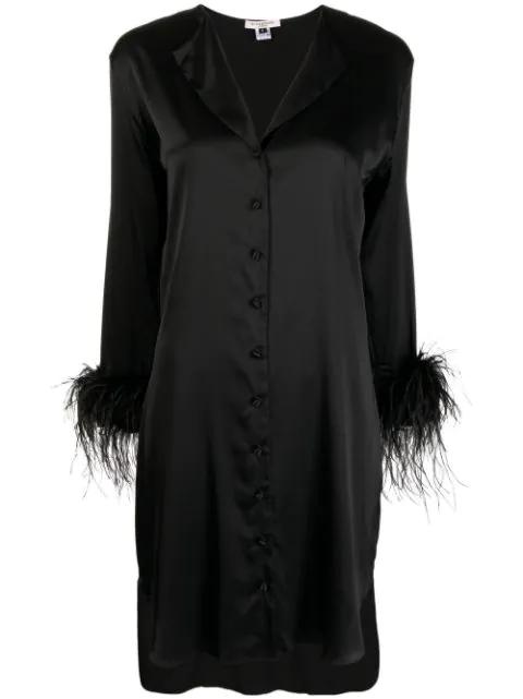 Camille feather-trim shirt dress by GILDA&PEARL