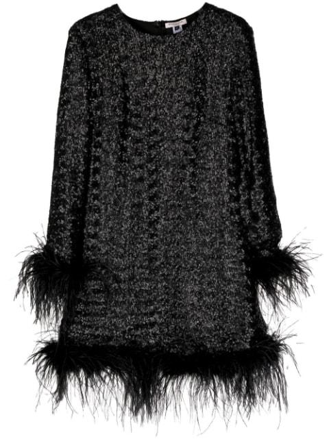 Seraphina feather-trim sequined dress by GILDA&PEARL