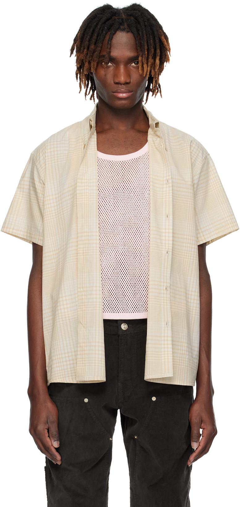 Beige Jake Short Sleeve Shirt by GIMAGUAS