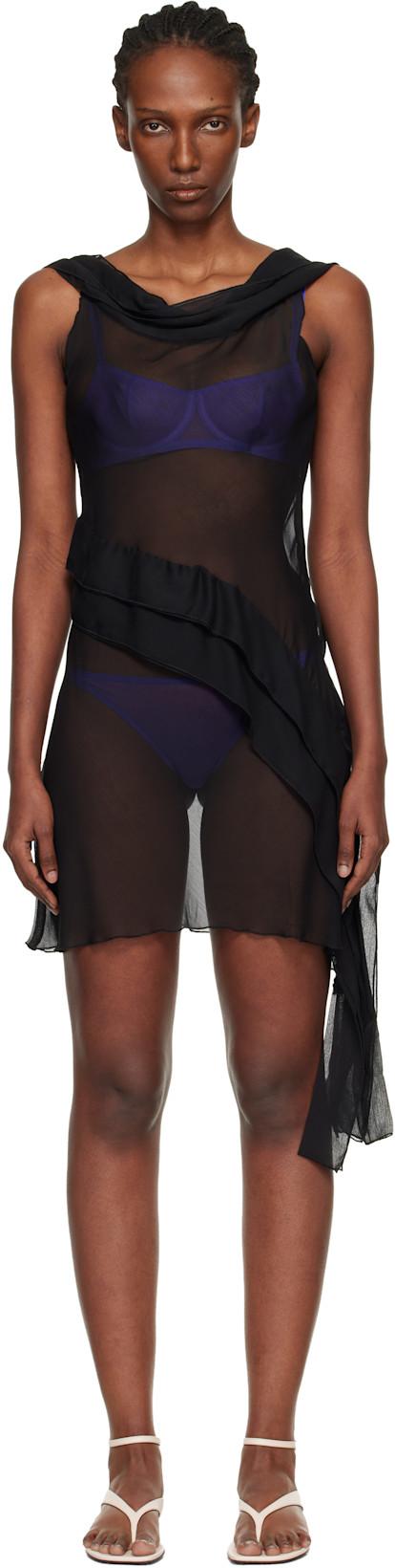 Black Boa Minidress by GIMAGUAS
