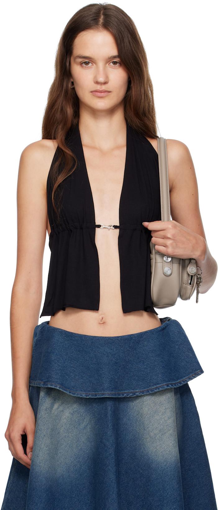 Black Mia Buckle Top by GIMAGUAS