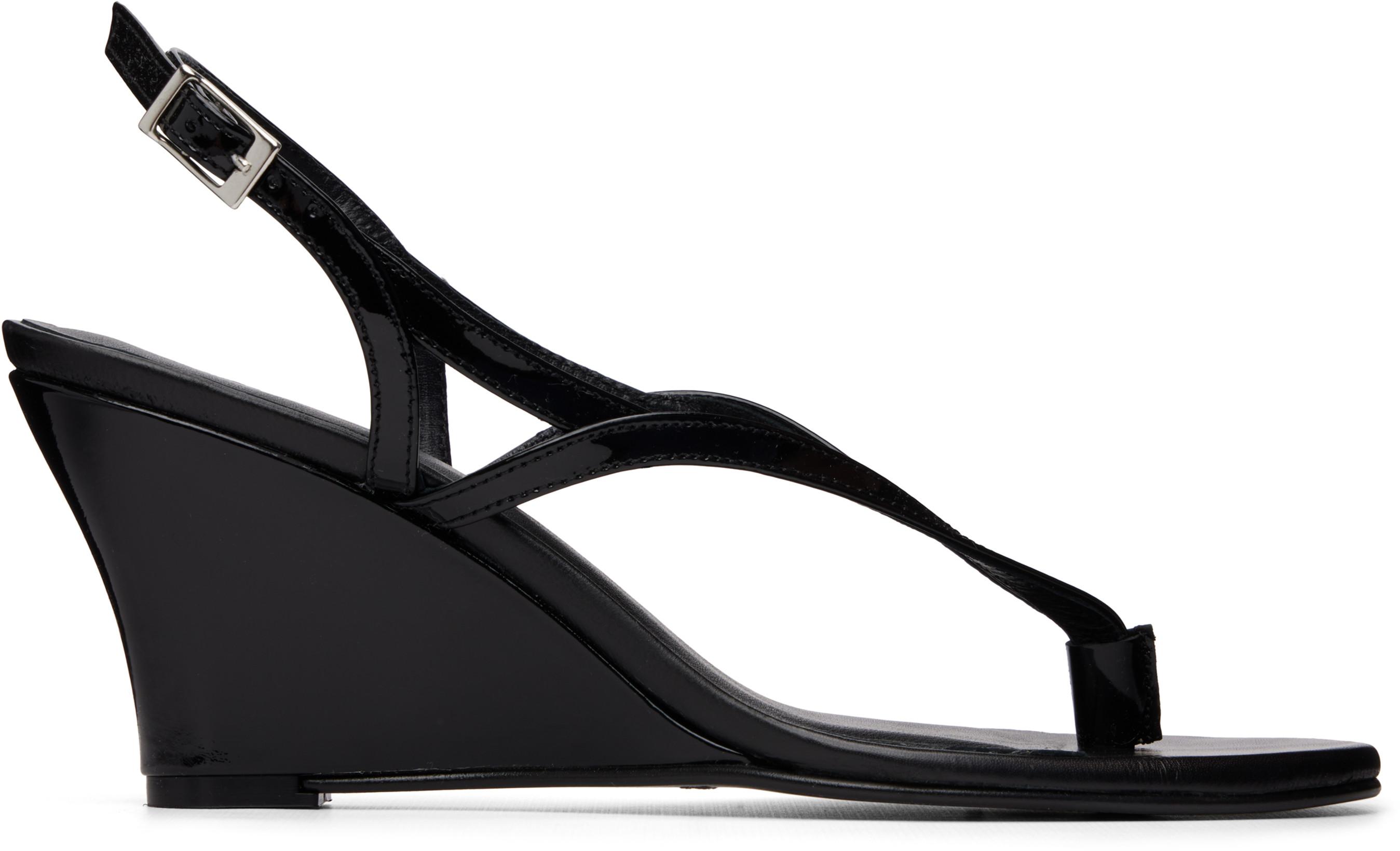 Black Sandal Wedges Heeled Sandals by GIMAGUAS