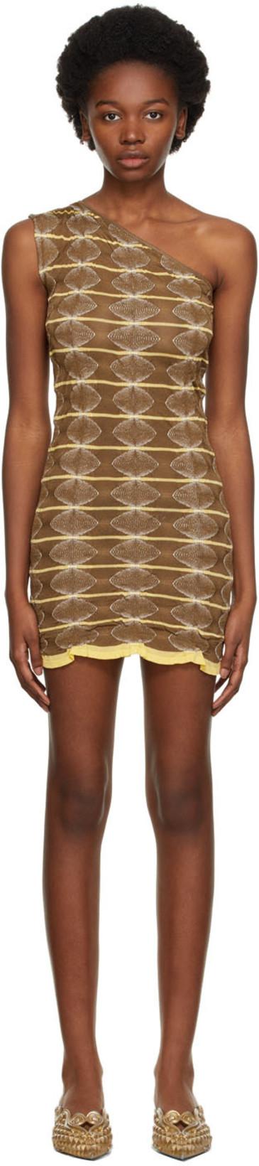 SSENSE Exclusive Brown & Yellow One Shoulder Dress by GIMAGUAS SSENSE Exclusive Brown & Yellow One Shoulder Dress by GIMAGUAS