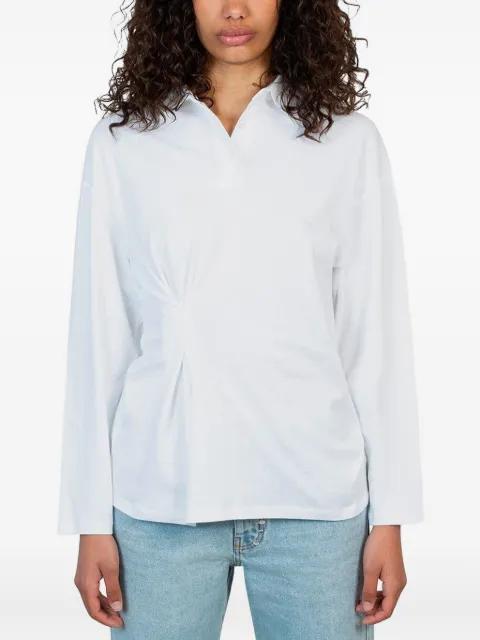 long-sleeve gathered-detail polo shirt by GIMAGUAS