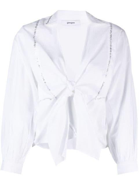 sequin-embellished tied shirt by GIMAGUAS
