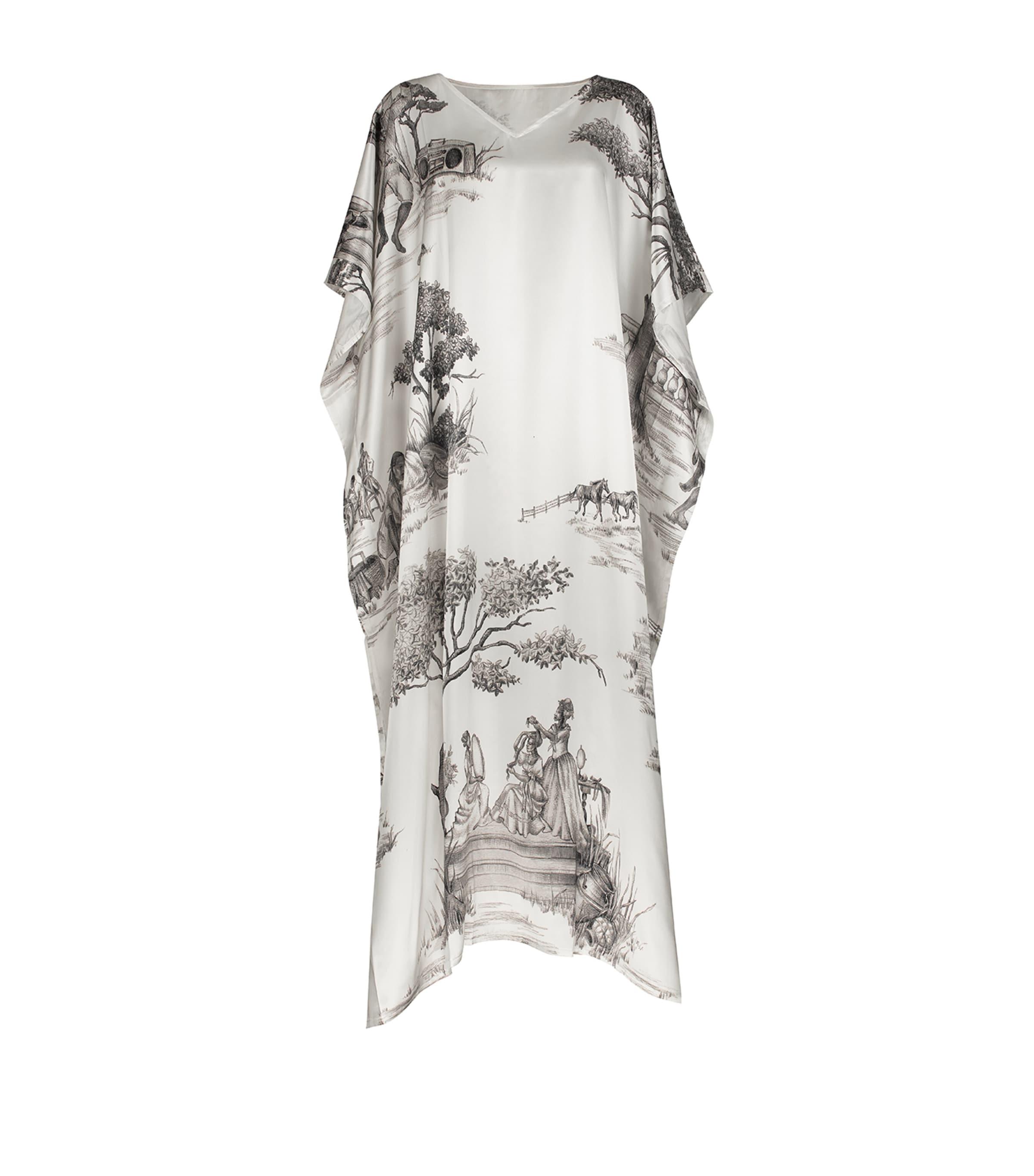 Gingerlily x Sheila Bridges Mulberry Silk Harlem Toile Kaftan by GINGERLILY