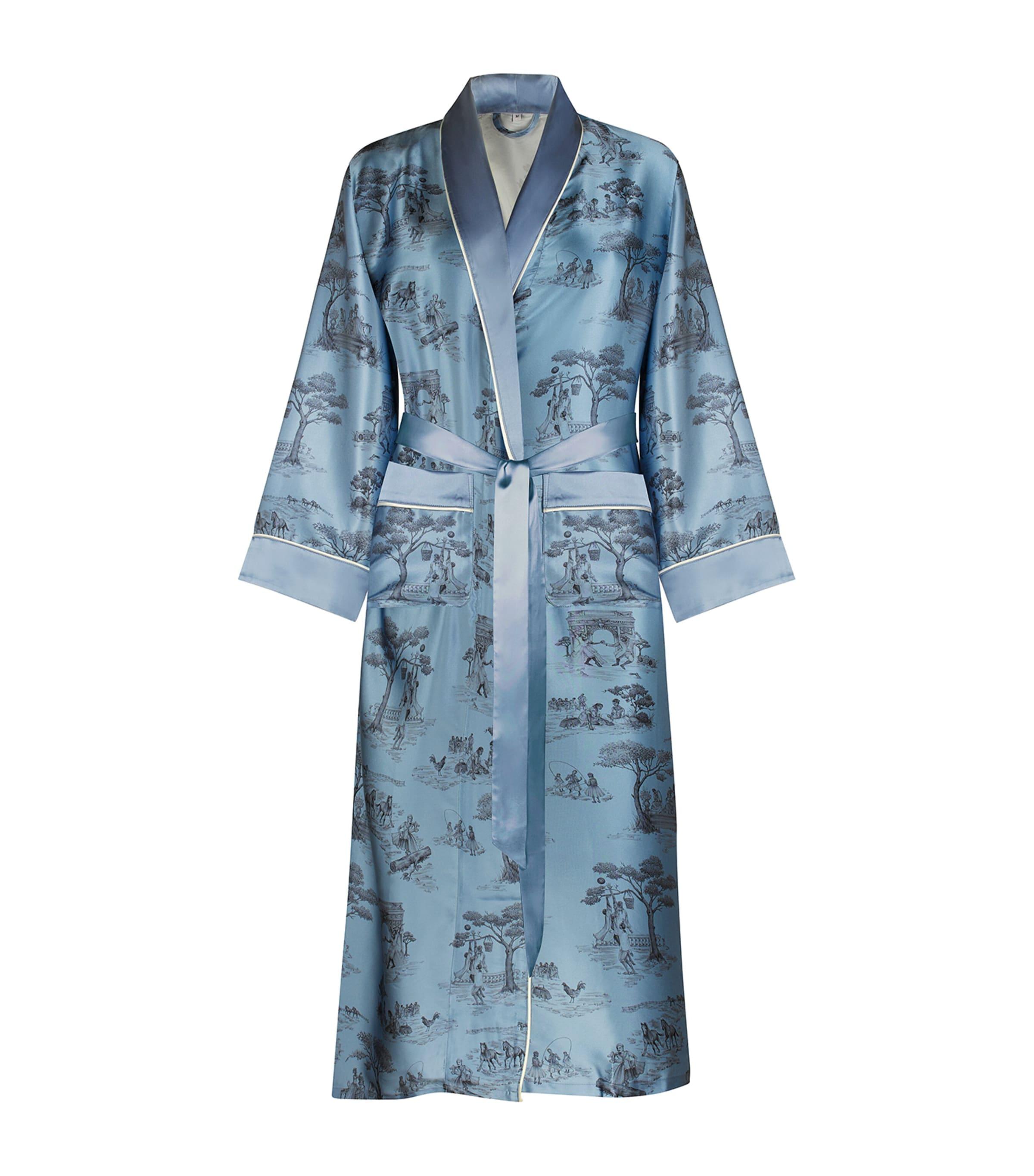 Gingerlily x Sheila Bridges Mulberry Silk Harlem Toile Robe (Small) by GINGERLILY