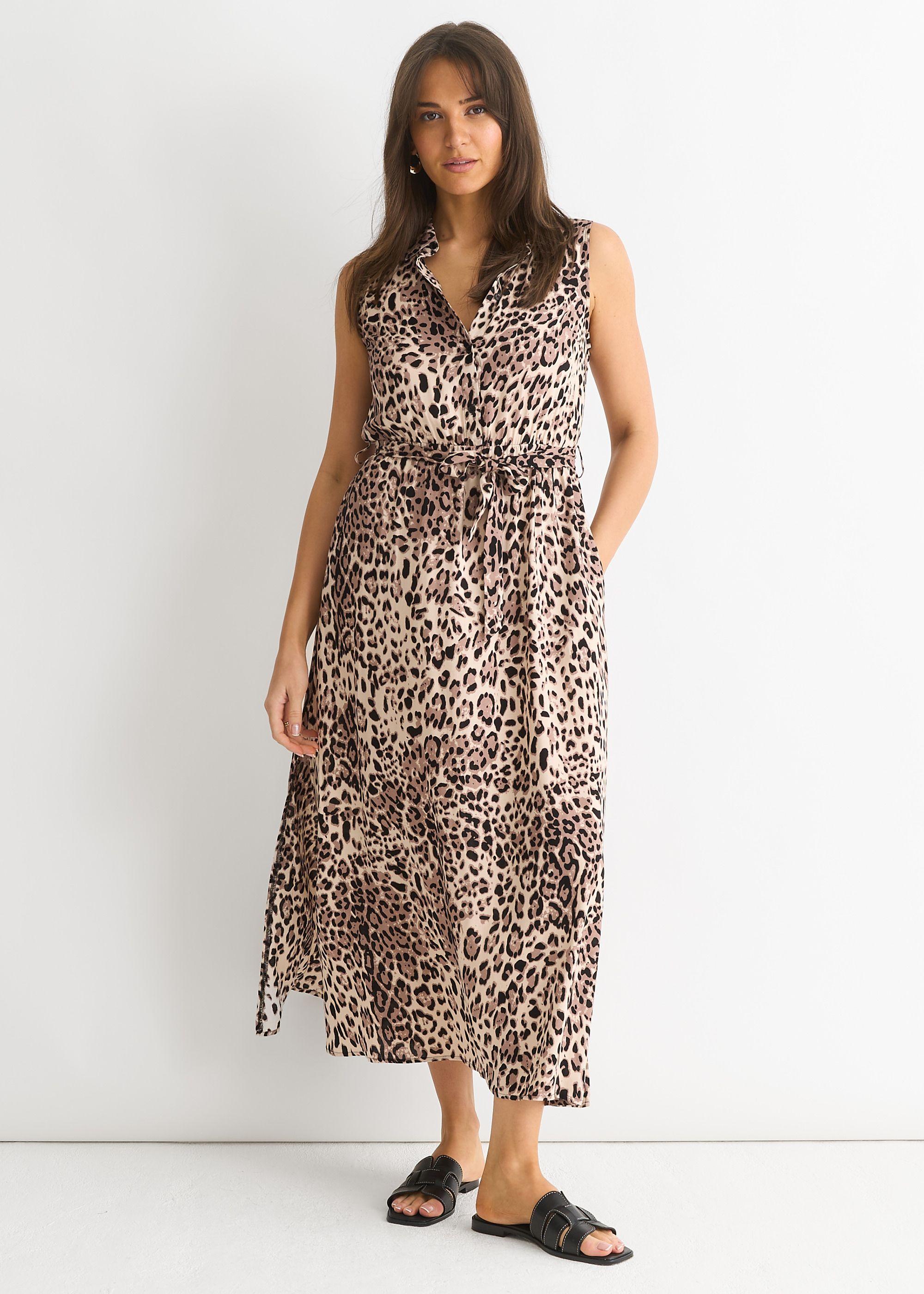 Animal Print Pocket Detail Shirt Dress by GINI LONDON Animal Print Pocket Detail Shirt Dress by GINI LONDON