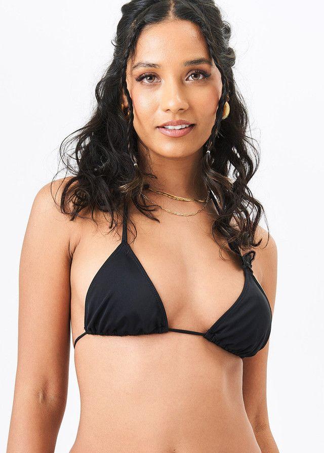 Black Butterfly Detail Triangle Bikini Top by GINI LONDON