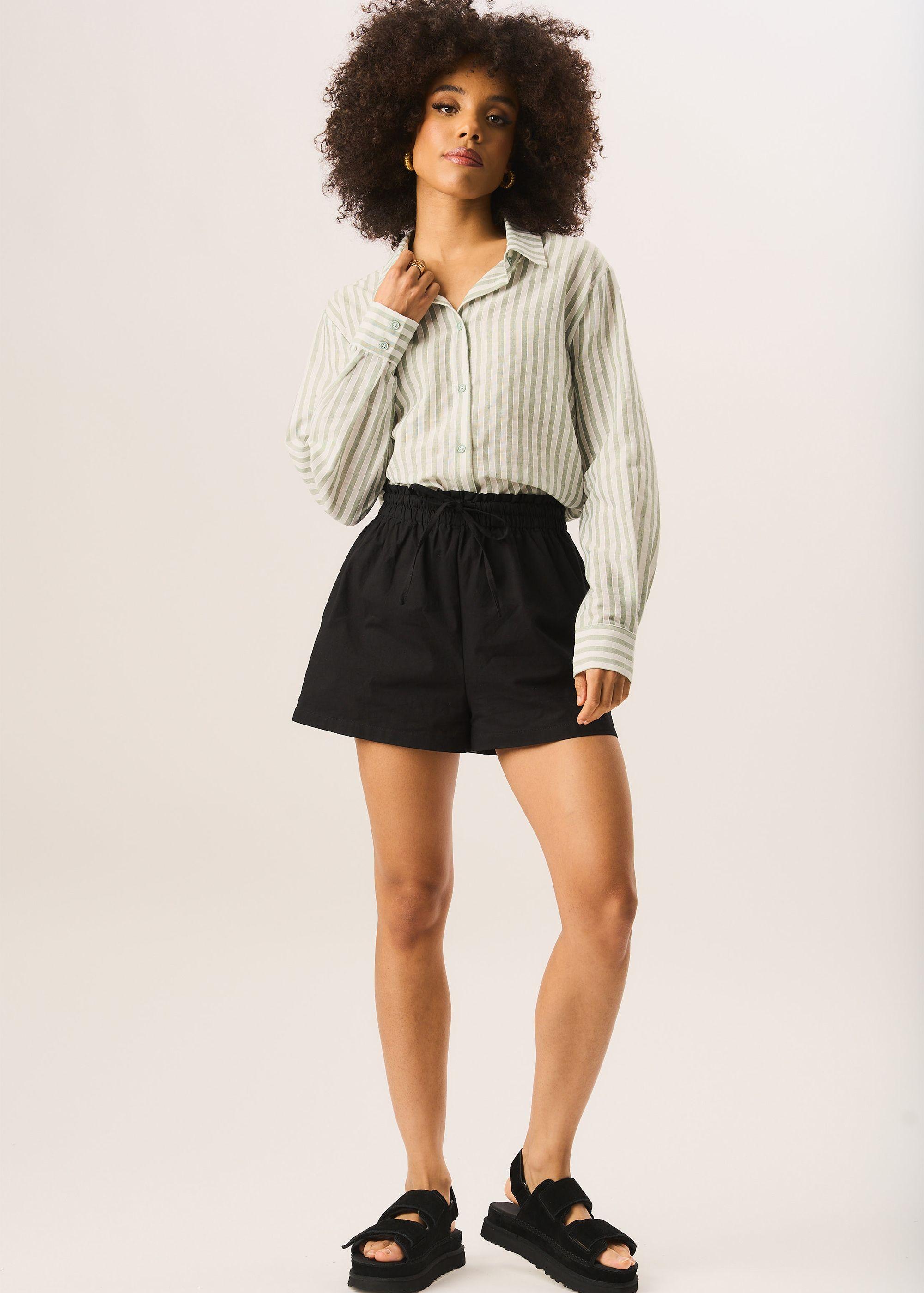 Black Draw String Short by GINI LONDON