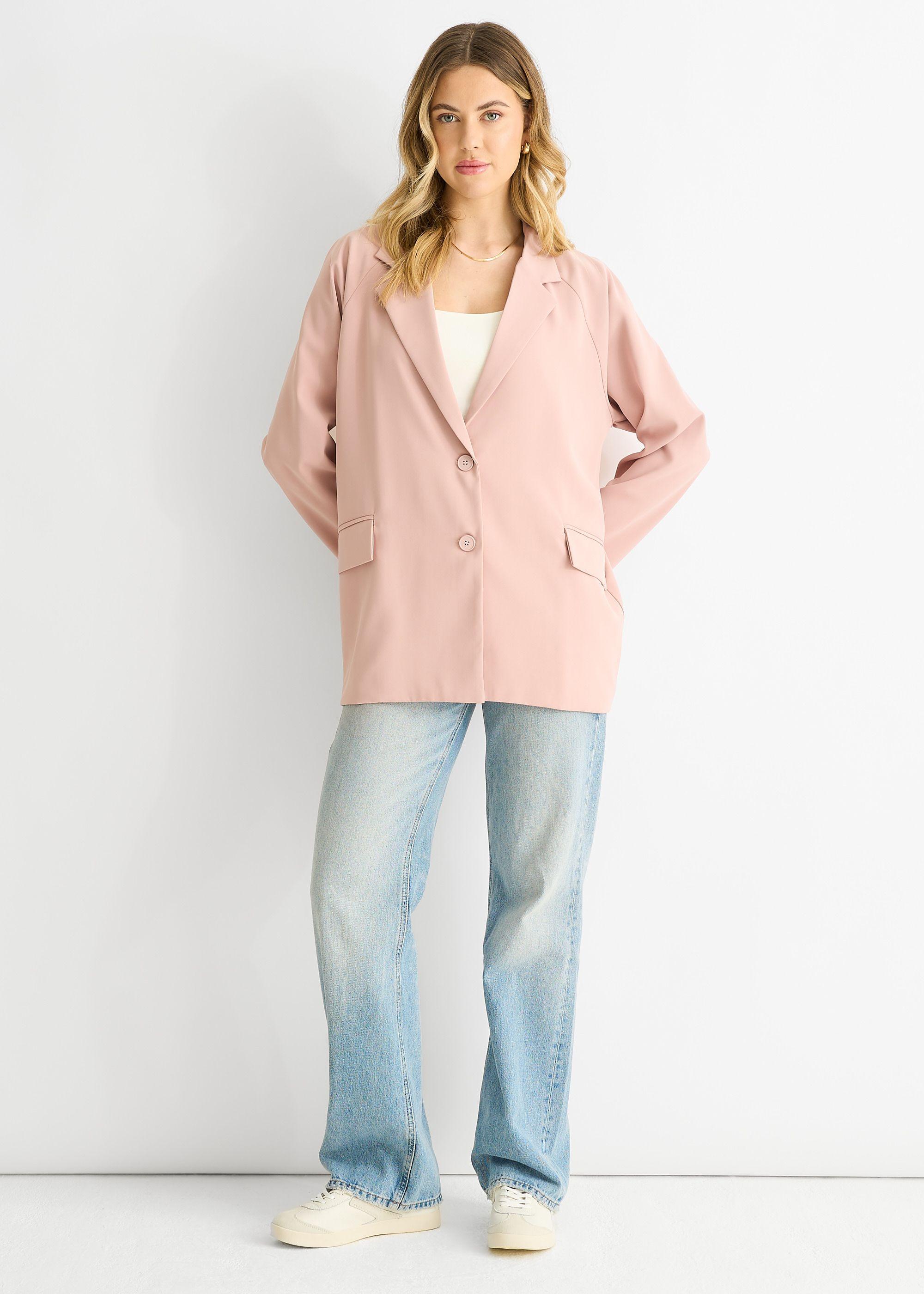 Blush Oversized Tailored Blazer by GINI LONDON