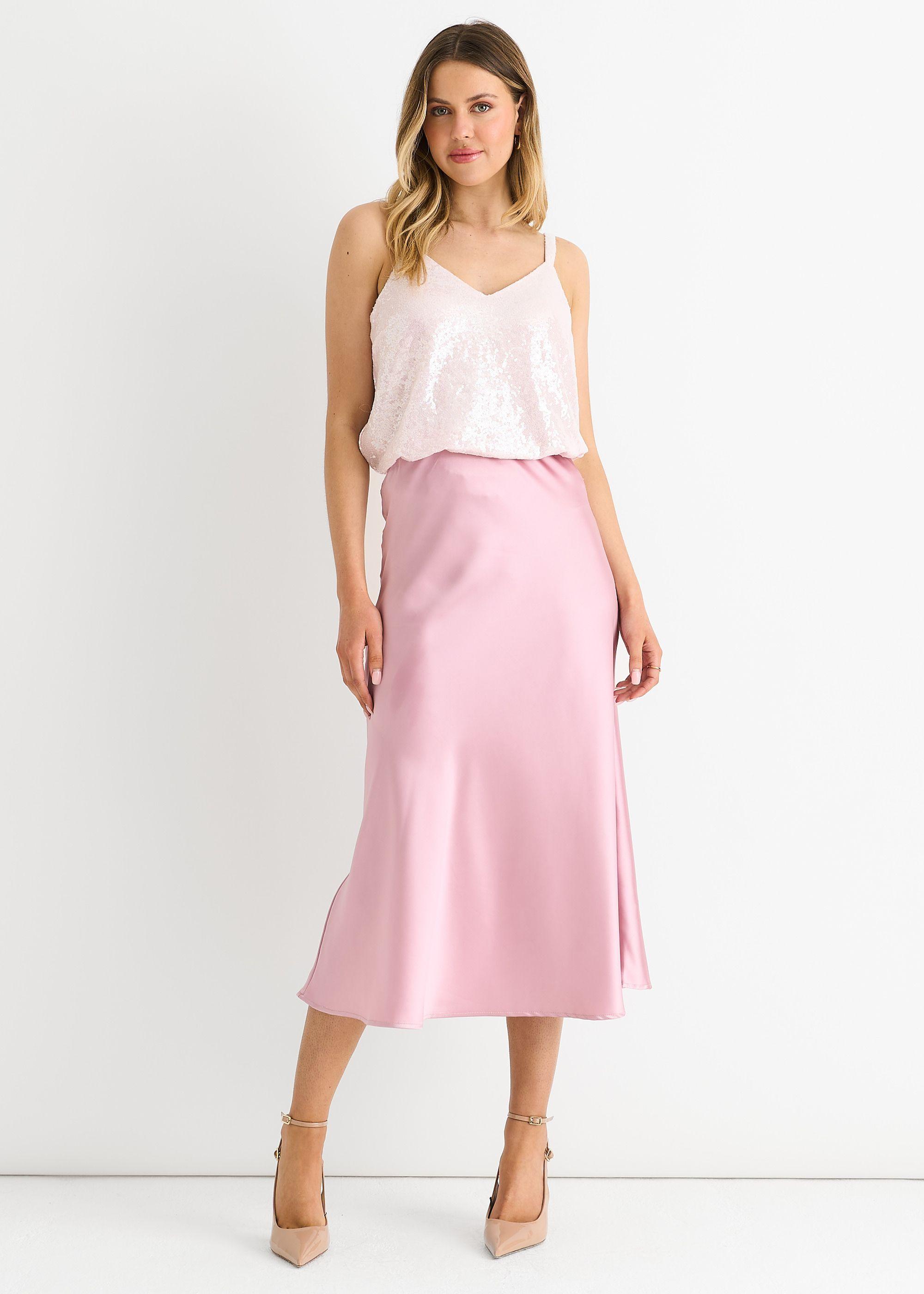 Champagne Sequin V Neck Cami Top by GINI LONDON