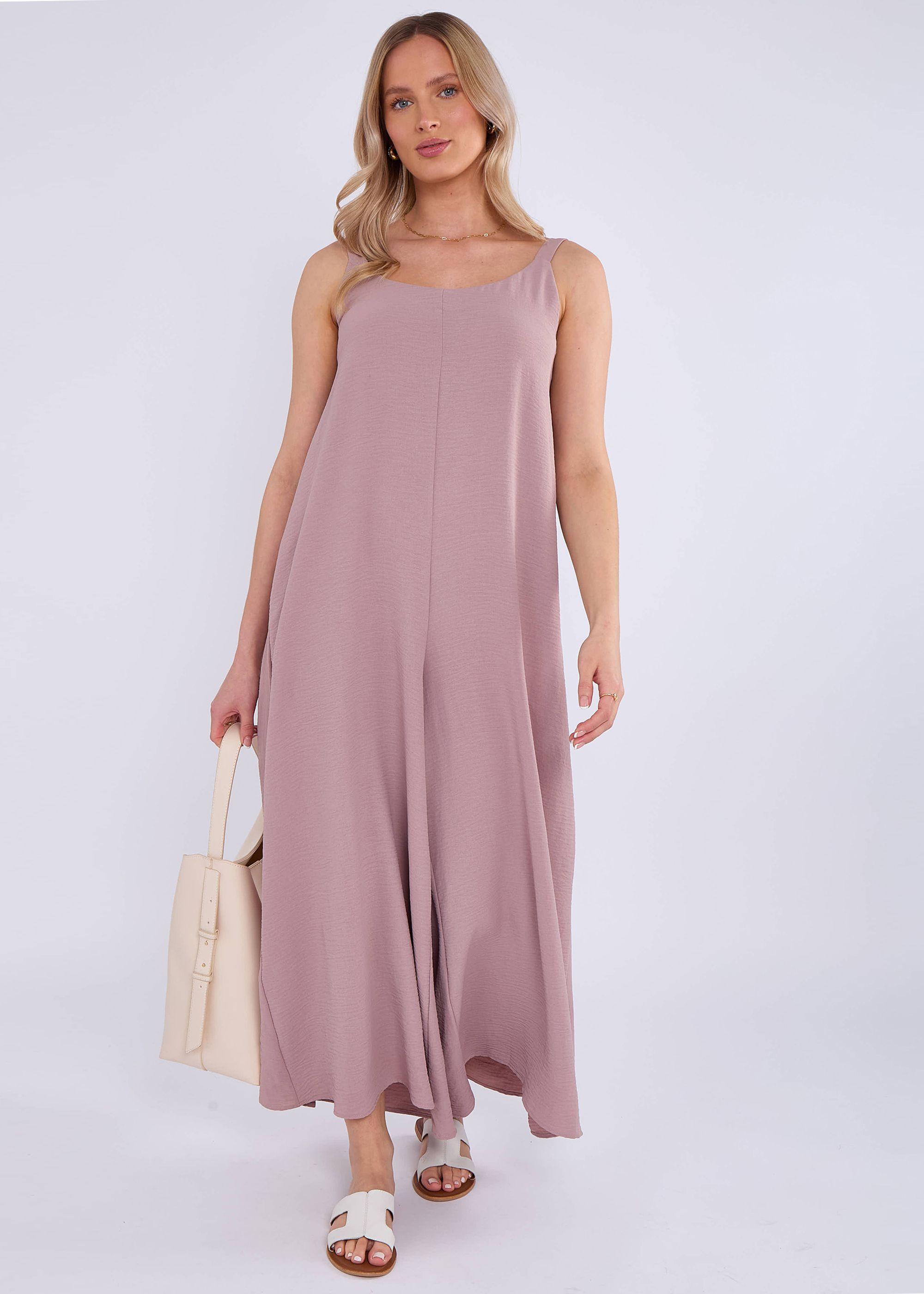 Mink Air Flow Strappy Wide leg Jumpsuit by GINI LONDON