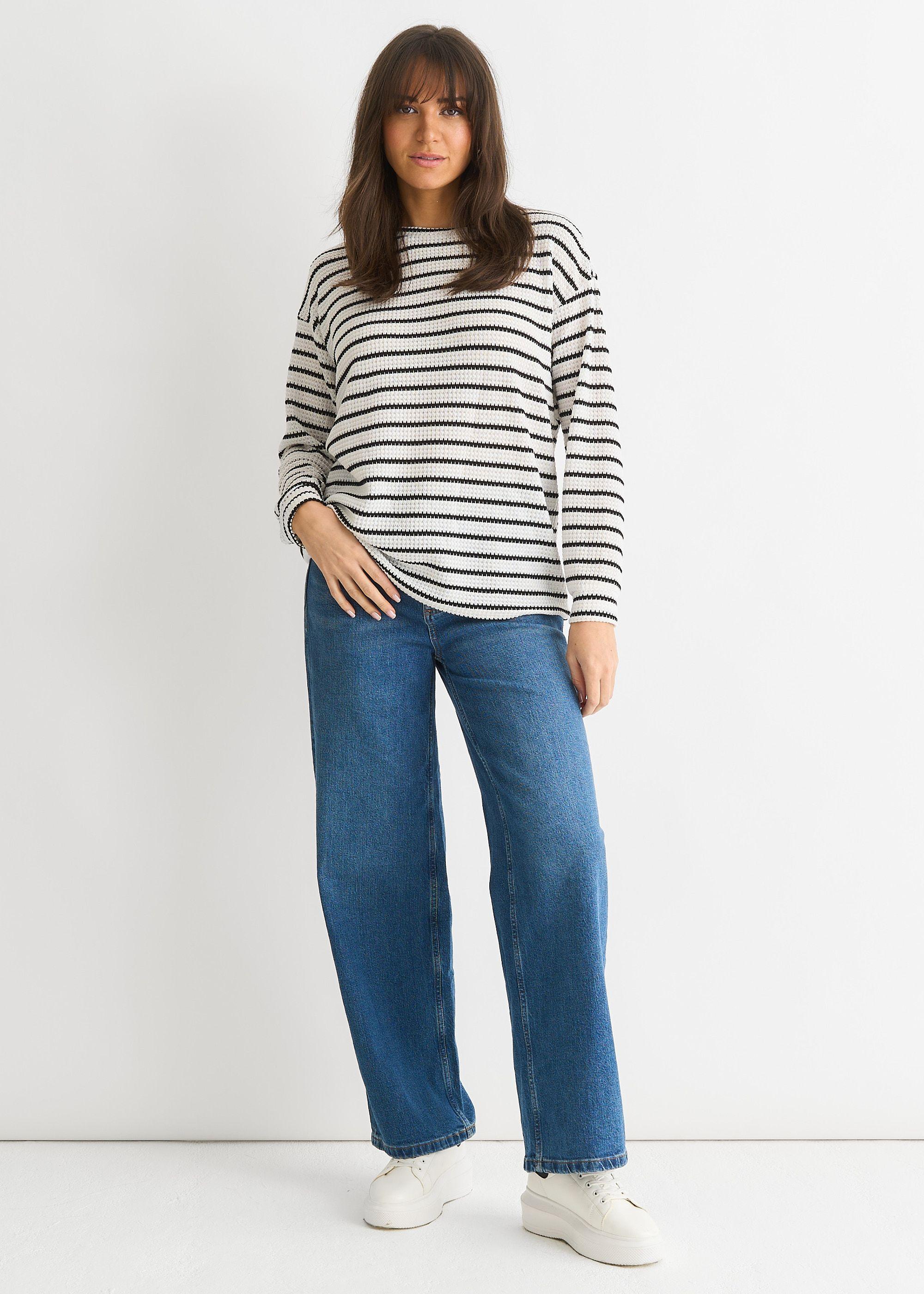 Mono Stripe Oversized Knit Jumper by GINI LONDON