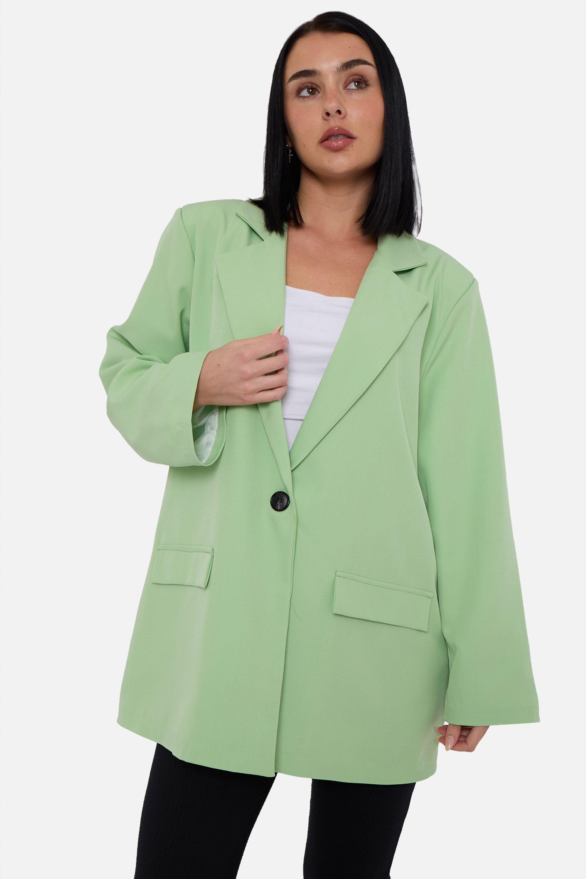 Sage Green Tailoring Oversized Blazer by GINI LONDON