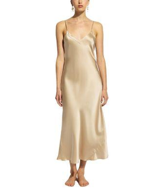 Silk Long V Neck Nite by GINIA