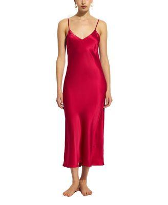 Silk Long V Neck Nite by GINIA