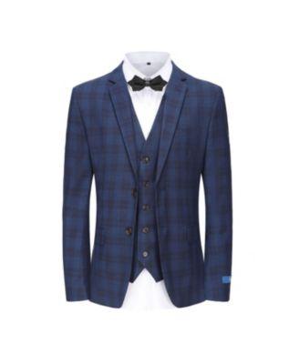 Men's 3-Piece Slim Fit Check Suit by GINO VITALE