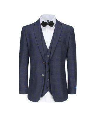 Men's 3 Piece Slim Fit Tailored Check Suit by GINO VITALE