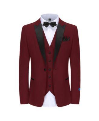 Men's 3-Piece Slim Fit Tuxedo with Peak Lapel by GINO VITALE