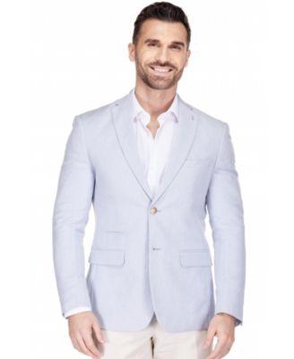 Men's Slim Fit Linen-Blend Blazer by GINO VITALE