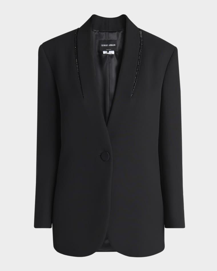 Beaded Silk Tuxedo Jacket by GIORGIO ARMANI