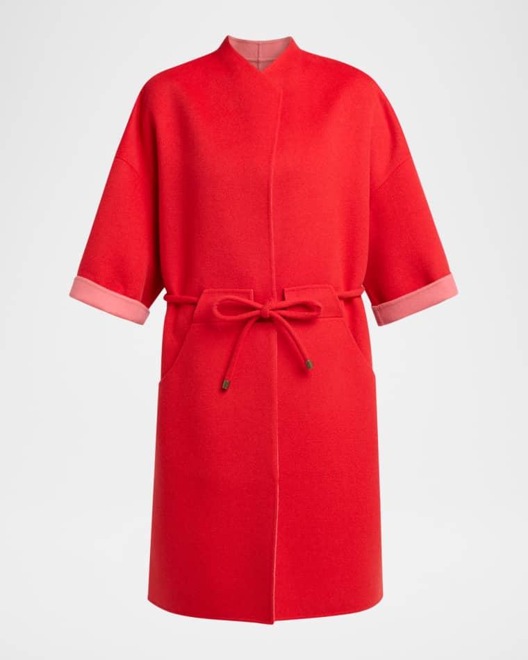 Bicolor Virgin Wool Coat by GIORGIO ARMANI