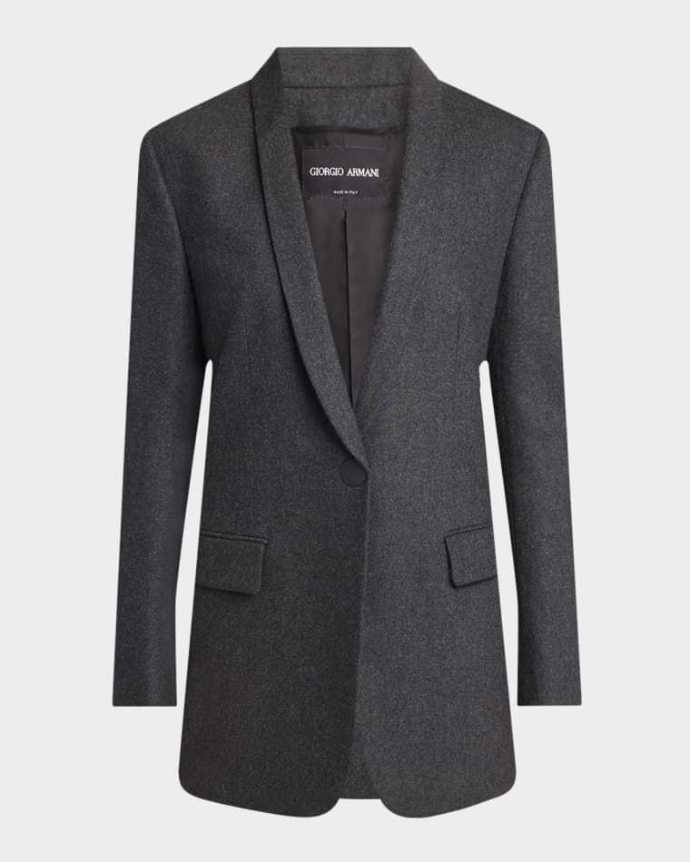 Cashmere Flannel Single-Breasted Blazer by GIORGIO ARMANI