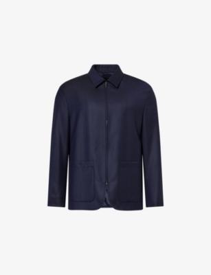 Collared Long-Sleeve Wool-Blend Jacket by GIORGIO ARMANI