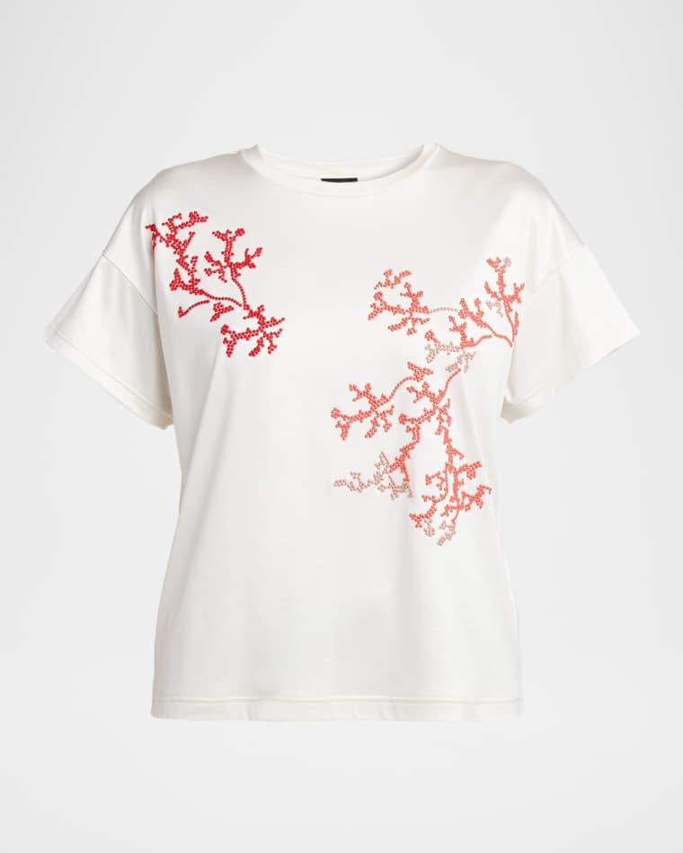 Embroidered Short-Sleeve T-Shirt by GIORGIO ARMANI
