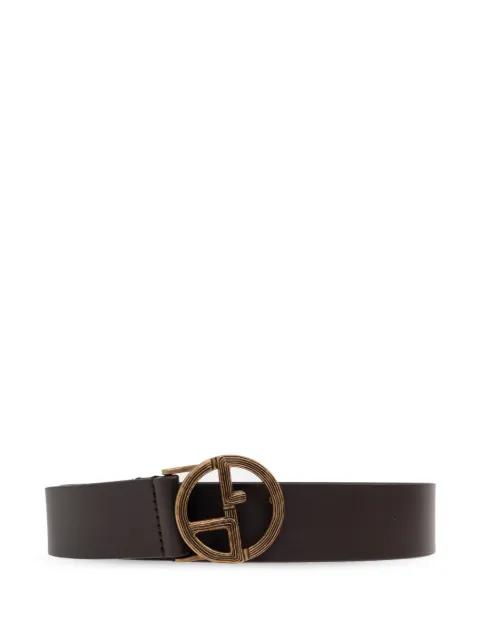 GA-logo leather belt by GIORGIO ARMANI