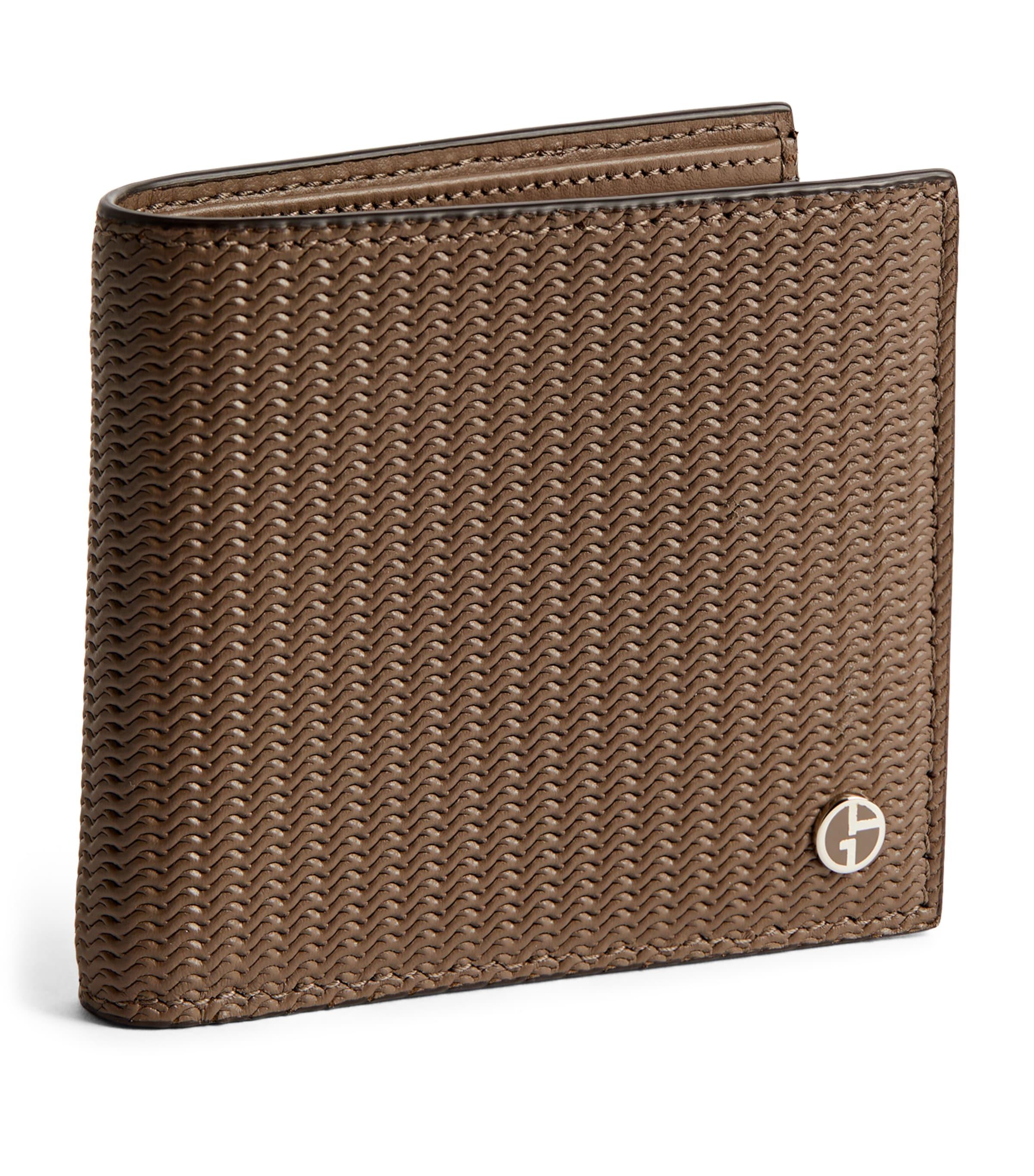 Giorgio Armani Leather Wave-Embossed Bifold Wallet by GIORGIO ARMANI