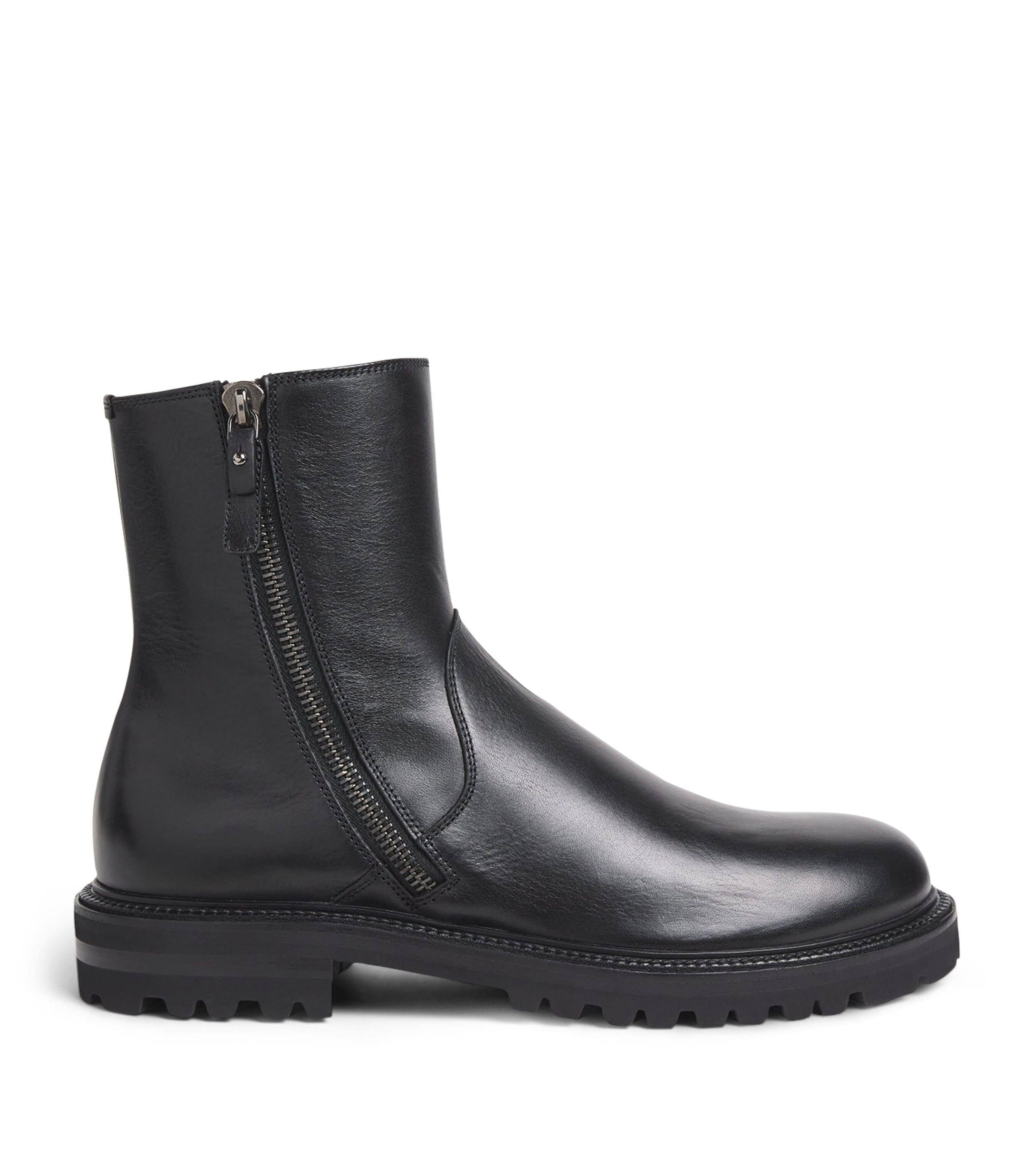 Giorgio Armani Leather Zip Ankle Boots by GIORGIO ARMANI