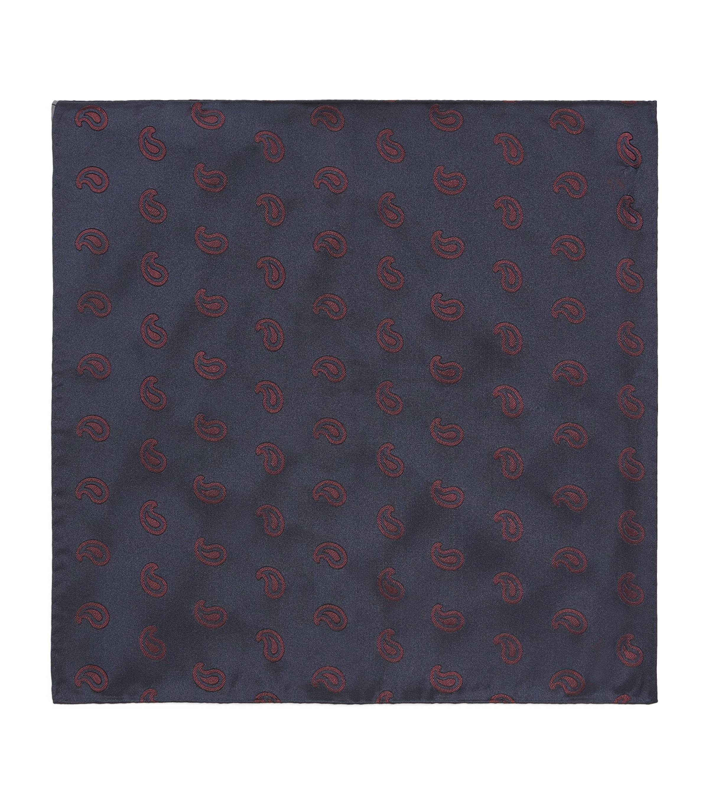 Giorgio Armani Mulberry Silk Paisley Pocket Square by GIORGIO ARMANI