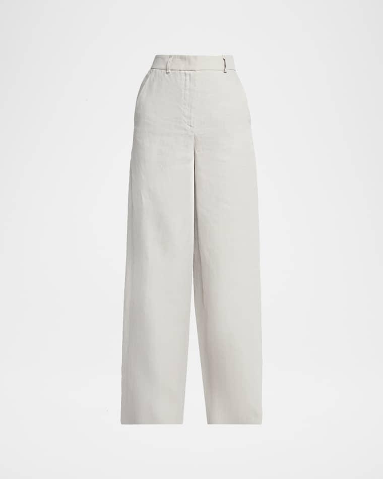 Linen Straight-Leg Trousers by GIORGIO ARMANI