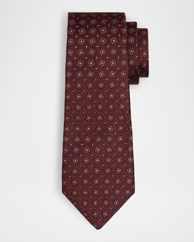 Men's Box-Jacquard Silk Tie by GIORGIO ARMANI