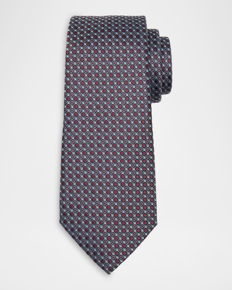 Men's Geometric Woven Silk Jacquard Tie by GIORGIO ARMANI