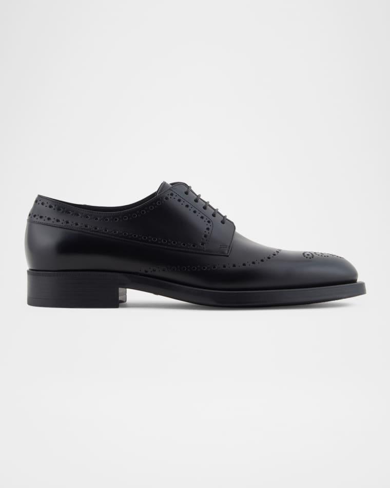 Men's Leather Brogue Derby Shoes by GIORGIO ARMANI
