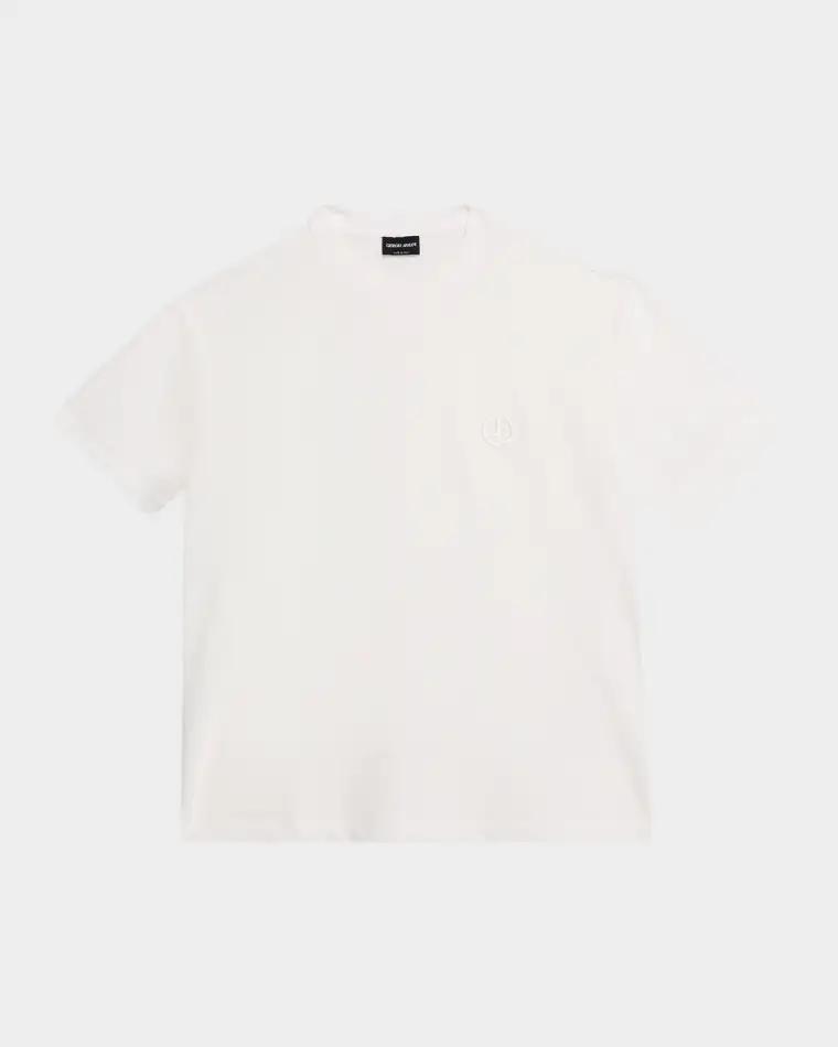 Men's Mesh Rich-Stitch Crewneck T-Shirt by GIORGIO ARMANI