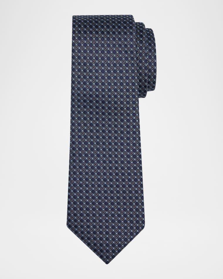 Men's Micro-Geometric Circle Silk Tie by GIORGIO ARMANI