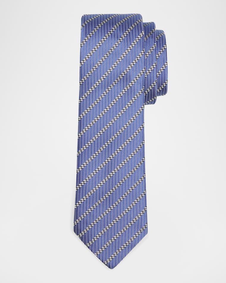 Men's Mixed Stripe Silk Jacquard Tie by GIORGIO ARMANI
