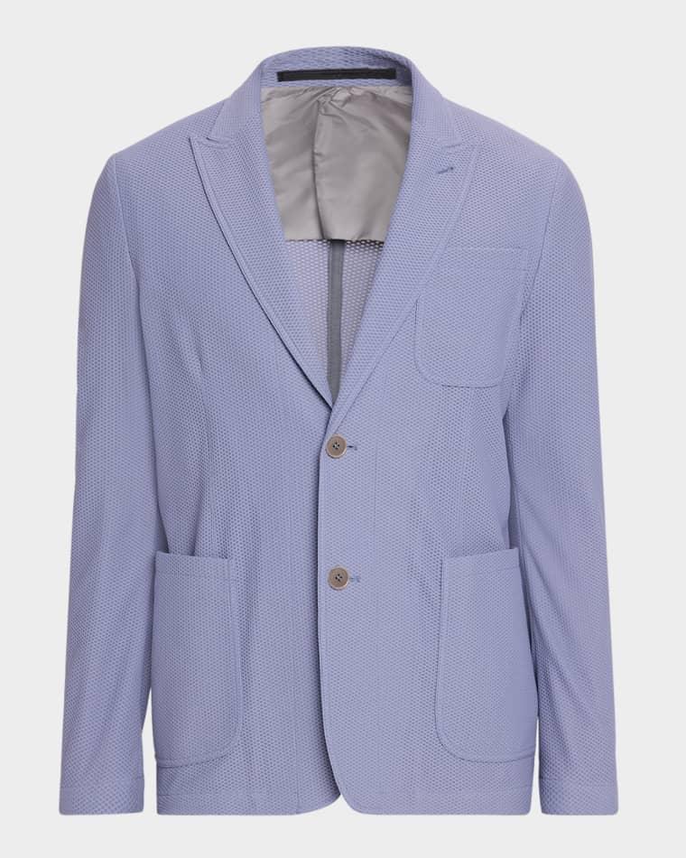 Men's Nylon-Stretch Honeycomb Jacquard Blazer by GIORGIO ARMANI