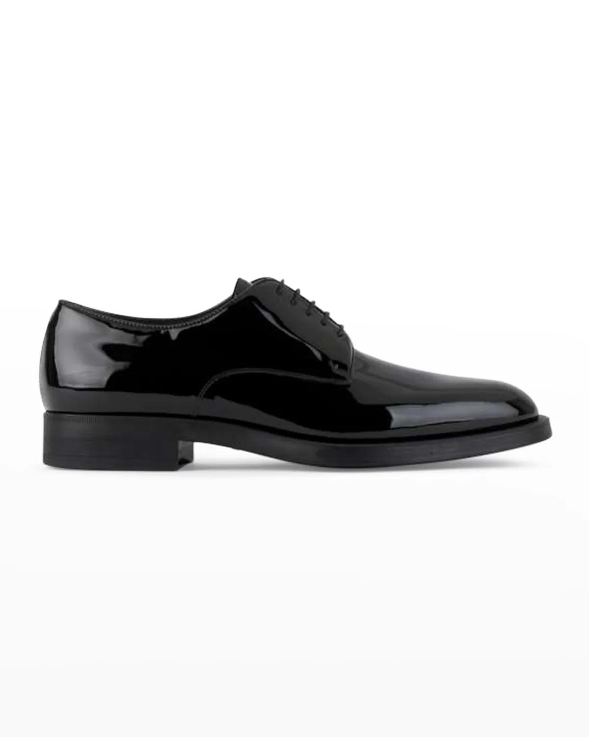 Men's Patent Leather Derby Shoes by GIORGIO ARMANI